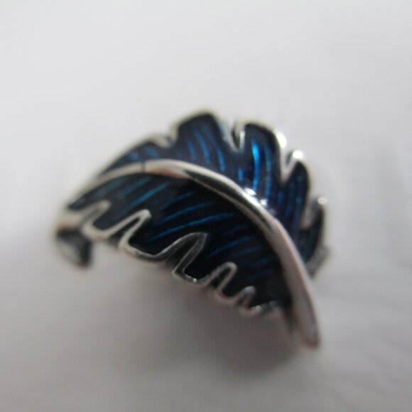 Pandora Blue Curved Feather Charm Spiritual Power up Magic Halloween Special - Picture 1 of 3